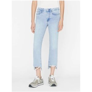 FRAME Le Crop Mini Boot Jeans in Yorba Chew Size 26 Destroyed Raw Hem